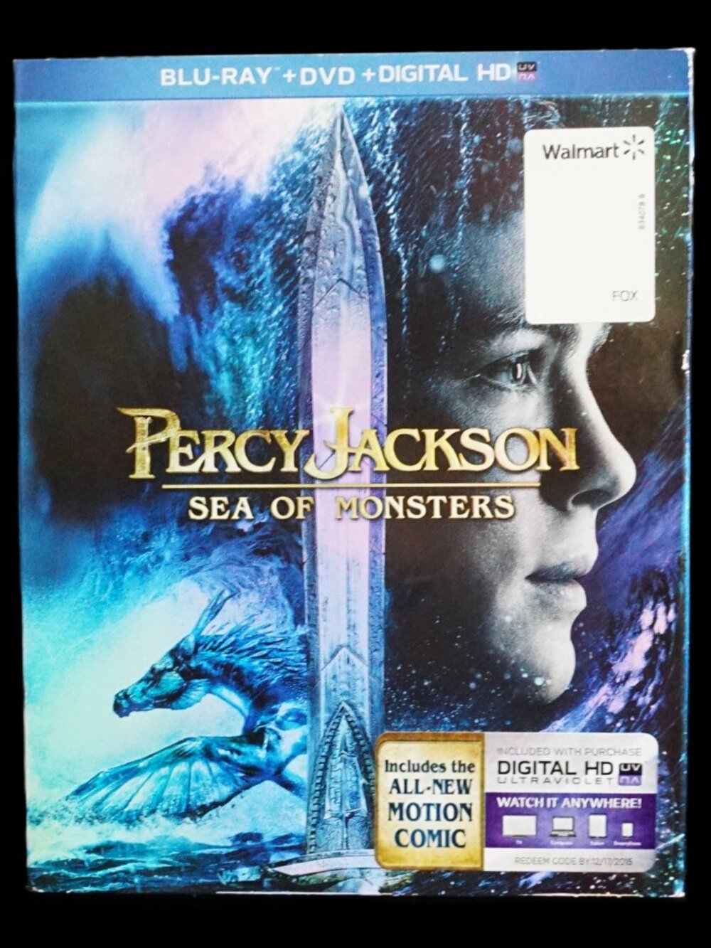 Percy Jackson Sea of Monsters Blu-Ray, DVD, and Digital HD 2 Discs